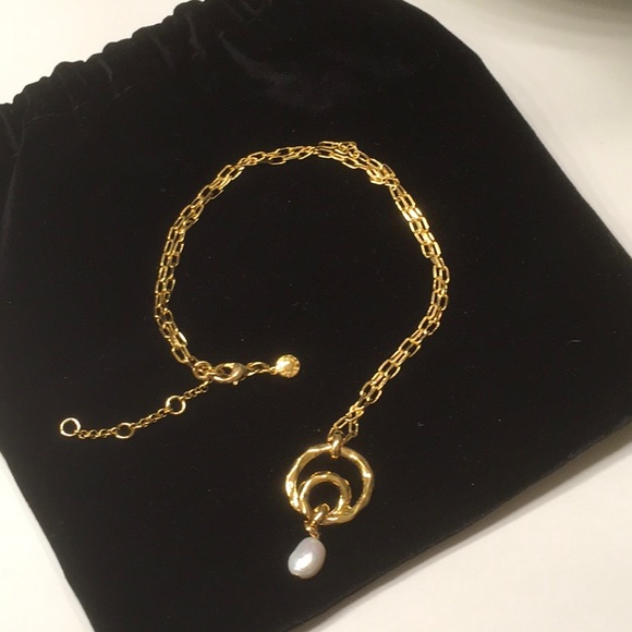 J CREW GOLD/PEARL NECKLACE - Picture 1 of 6